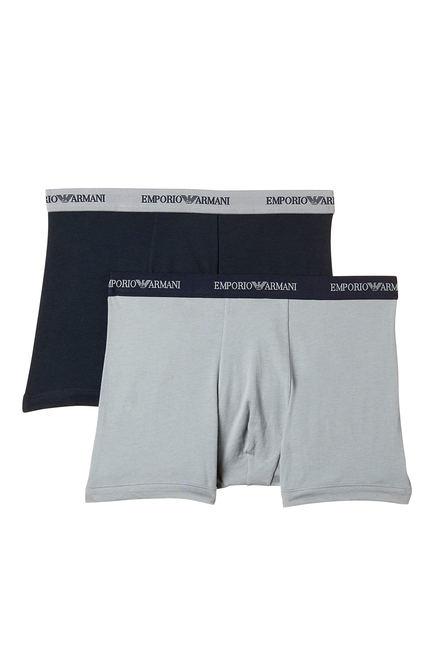 Cotton Stretch EA Logo Boxers, Pack of Two